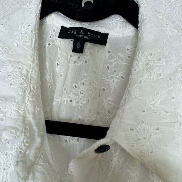 Rag & Bone April Eyelet Embroidered Button Down Sleeveless Top M - Picture 3 of 6